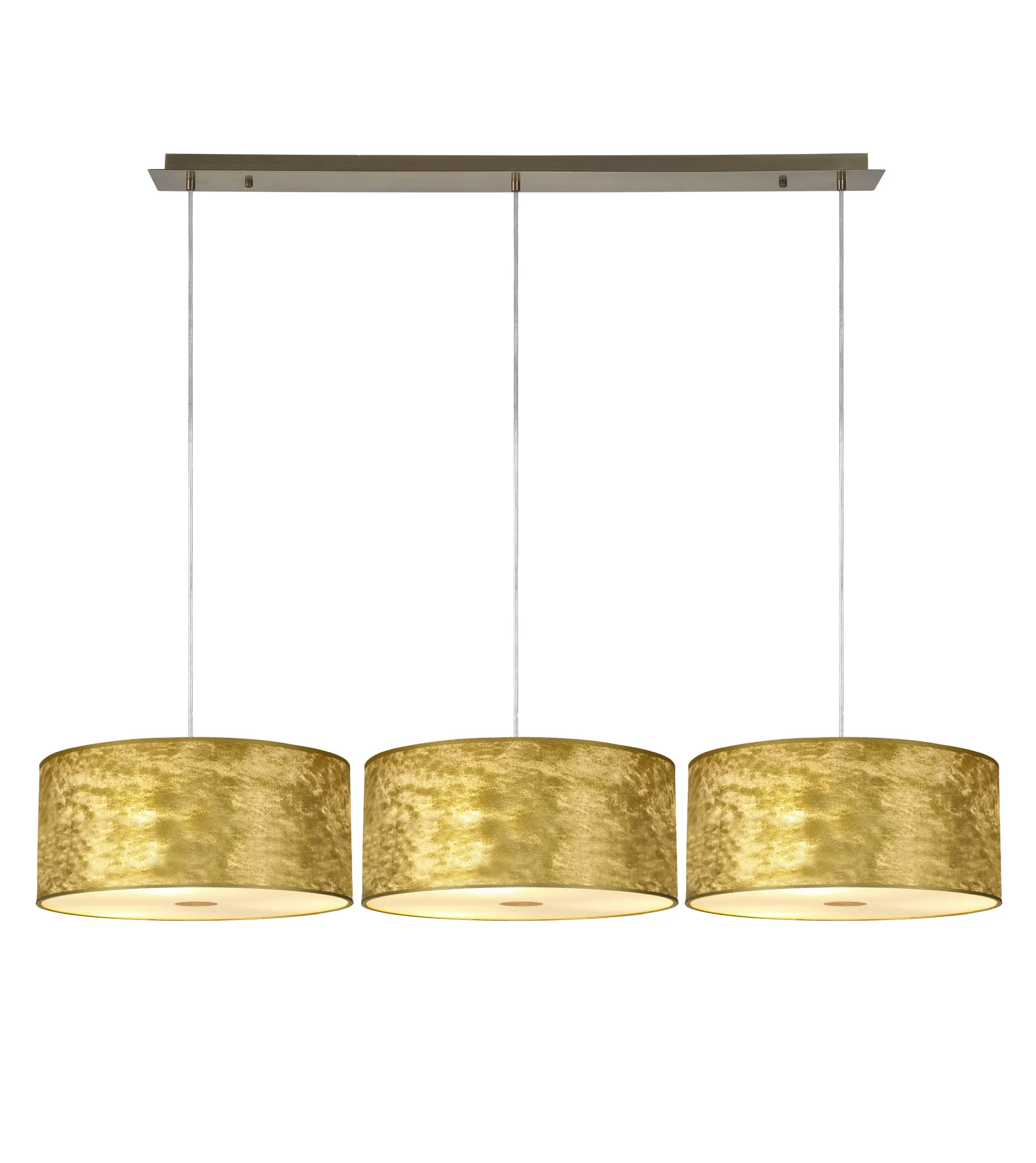 Baymont 40cm Shade 3 Light Pendant Antique Brass; Gold Leaf; Frosted Diffuser